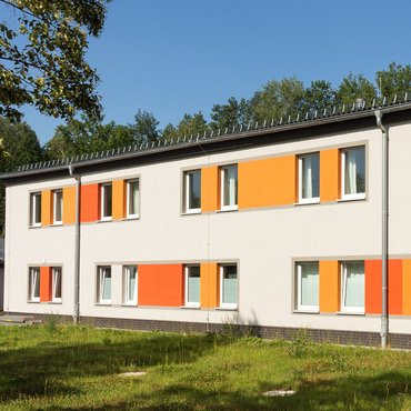 Blick auf die Gemeinschaftsunterkunft Sankt Egidien